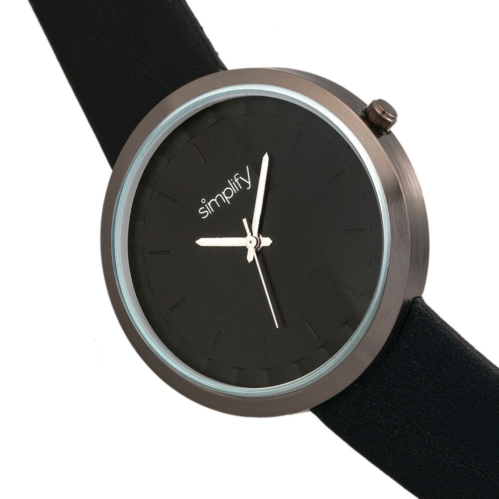 NWT Women's All Black Genuine Leather Band Watch